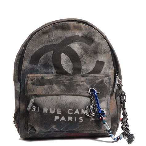 chanel graffiti backpack grey|authentic chanel graffiti backpack.